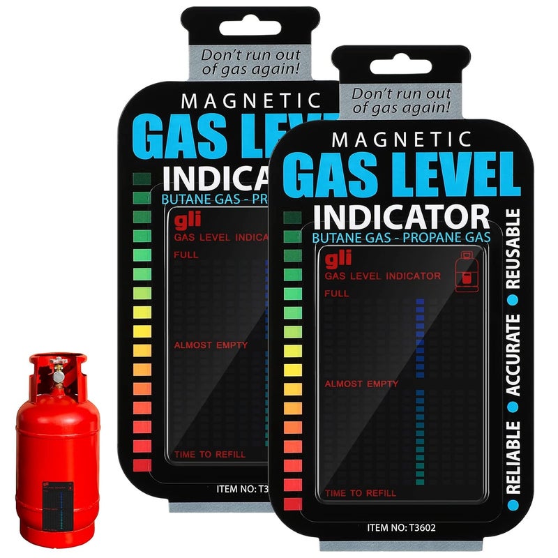 Oudain 2 Pieces Magnetic Gas Level Indicator Reusable Propane Fuel Level Indicators Propane Tank Gauge for Home Kitchen Tool Outdoor Barbecues, Camping - Image 1
